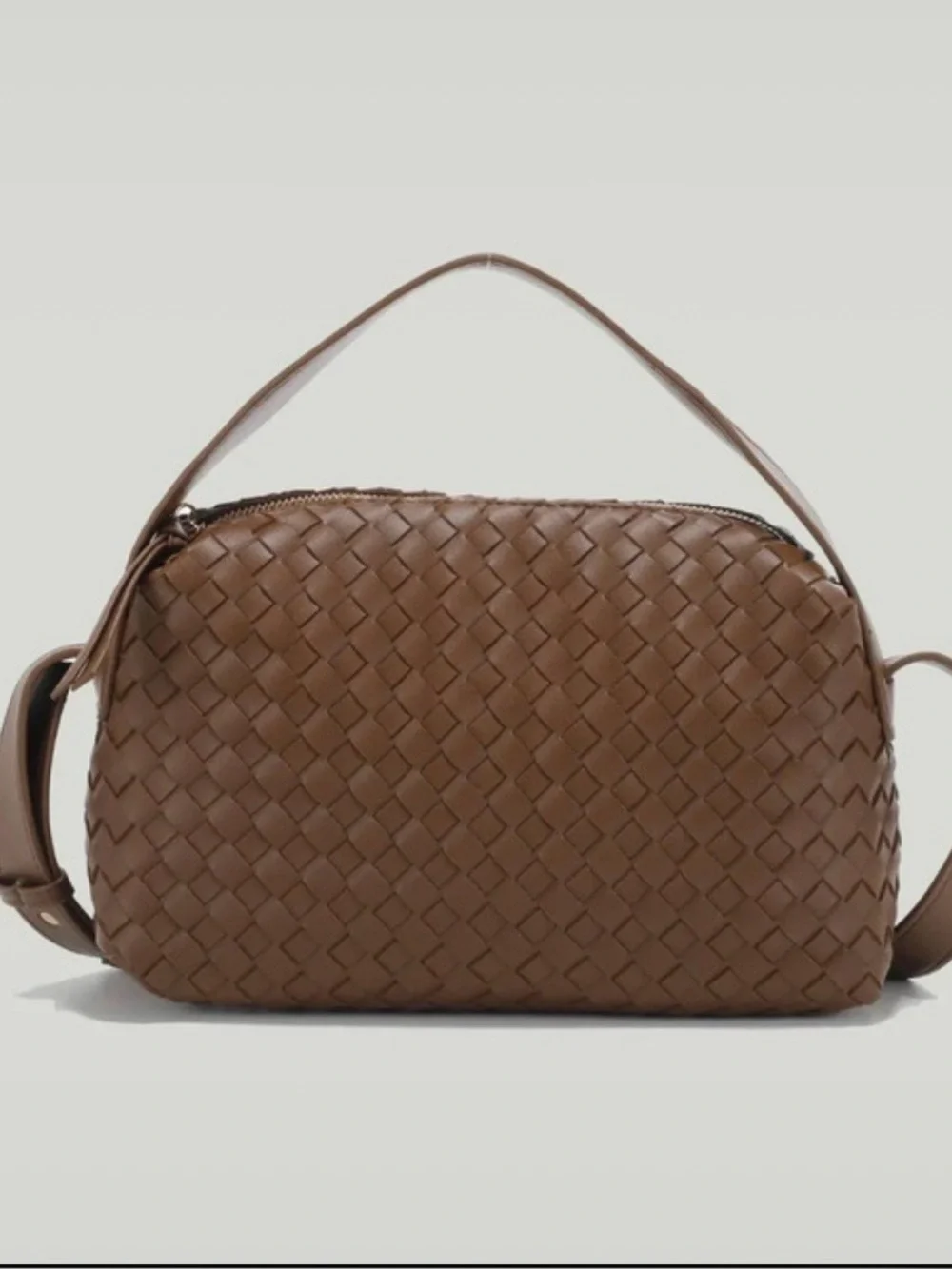 Brown Woven Handbag & Crossbody .
